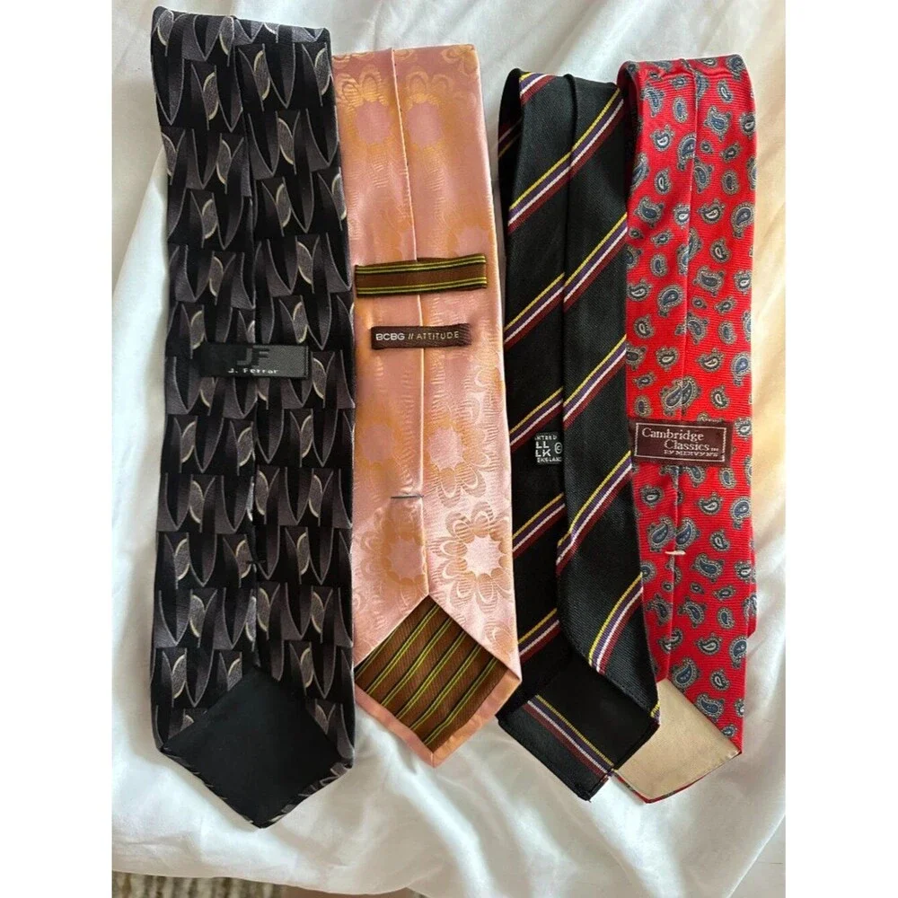 Vintage Silk Ties Lot 4 BCBG Cambridge Classics JF Ferrar British Style England - Picture 2 of 5